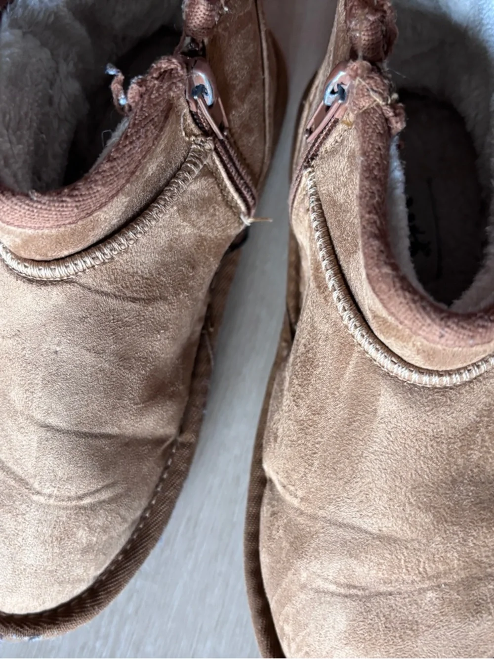 MIA Kids Tan Suede Slip-On Ankle Boots